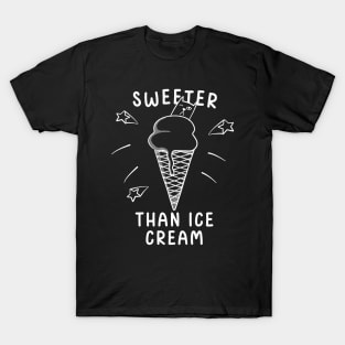 Sweeter Than Ice Cream Cute Kawaii Kitty Ice Cream Cone T-Shirt